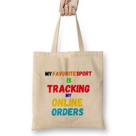 Humuts Shopping Addict Funny Quote For Shopping Addict Bez Uzun Saplı Açık Bej Rengi Çanta