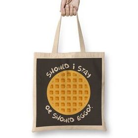 Humuts Should I Stay Or Should Eggo Stranger Things Bez Uzun Saplı Açık Bej Rengi Çanta