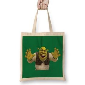 Humuts Shrek Portrait Bez Uzun Saplı Açık Bej Rengi Çanta
