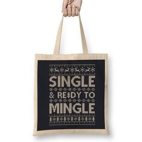 Humuts Single And Ready To Mingle Christmas Knit Pattern Bez Kadın Günlük Çanta