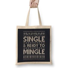 Humuts Single And Ready To Mingle Christmas Knit Pattern Bez Kadın Günlük Çanta