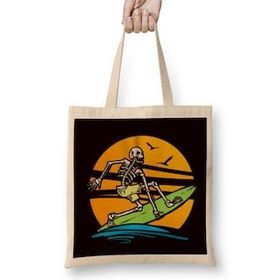 Humuts Skeleton Surfer Surfboard Surfing Water Sports Longboard Bez Kadın Günlük Çanta