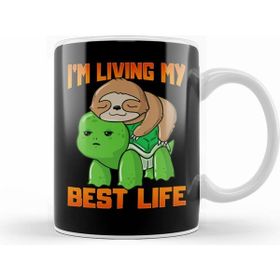 Humuts Sloth & Turtle I'm Living My Best Life Adorable Kupa Bardak