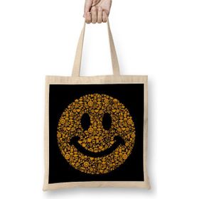 Humuts Smiley Face Collage Bez Kadın Günlük Çanta