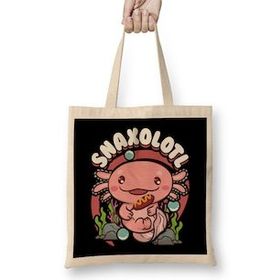 Humuts Snaxolotl Funny Axolotl Pun Snacks Desserts Kawaii Bez Kadın Günlük Çanta