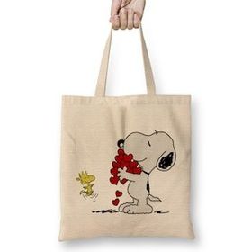 Humuts Snoopy And Woodstock Hugging Love Aşk Bez Kadın Günlük Çanta