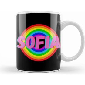 Humuts Sofia Name Personalized Custom Vintage Retro Rainbow Style Design Gift Baby Gift For Her Kupa