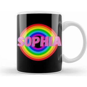 Humuts Sophia Name Personalized Custom Vintage Retro Rainbow Style Design Gift Baby Gift For Her Kupa