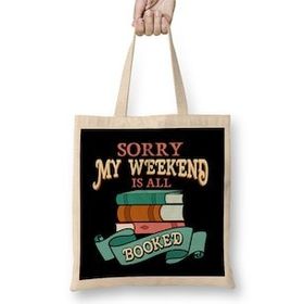 Humuts Sorry My Weekend Is All Booked Bookworm Reading Bez Uzun Saplı Açık Bej Rengi Çanta