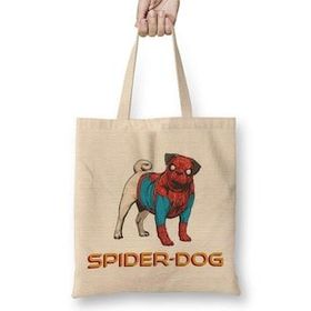 Humuts Spider Dog Pug Köpek Bez Kadın Günlük Çanta