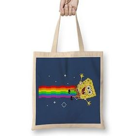 Humuts Spongebob Sqaurepants Nyan Cat Meme Bez Kadın Günlük Çanta