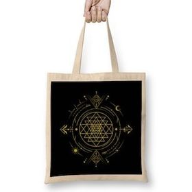 Humuts Sri Yantra Mandala Sri Yantra Sacred Geometry 01 Bez Kadın Günlük Çanta