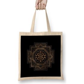 Humuts Sri Yantra Sri Chakra In Golden Lotus Bez Kadın Günlük Çanta