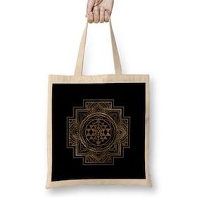 Humuts Sri Yantra Sri Chakra In Golden Lotus Bez Kadın Günlük Çanta