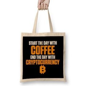 Humuts Start The Day With Coffee End With Cryptocurrency Bez Kadın Günlük Çanta