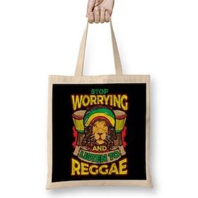 Humuts Stop Worrying And Listen To Reggae Rastafari Lion Bez Kadın Günlük Çanta
