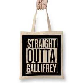 Humuts Straight Outta Gallifrey Doctor Who White Bez Çanta