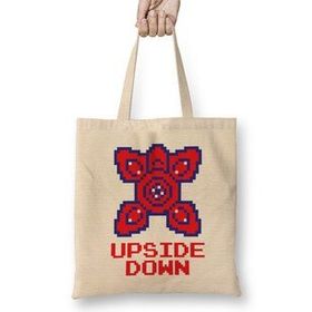 Humuts Stranger Things Pixel Upside Down Demogorgon Head Bez Uzun Saplı Açık Bej Rengi Çanta