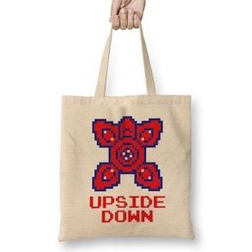 Humuts Stranger Things Pixel Upside Down Demogorgon Head Bez Uzun Saplı Açık Bej Rengi Çanta
