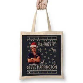 Humuts Stranger Things Steve Harrington Christmas Wish Bez Uzun Saplı Açık Bej Rengi Çanta