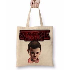 Humuts Stranger Things Stranger Sempai Bez Uzun Saplı Açık Bej Rengi Çanta