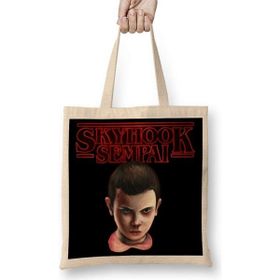 Humuts Stranger Things Stranger Sempai Bez Uzun Saplı Açık Bej Rengi Çanta