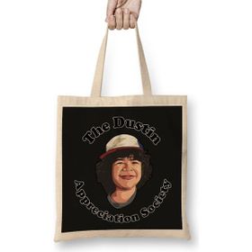 Humuts Stranger Things The Dustin Appreciation Society Bez Uzun Saplı Açık Bej Rengi Çanta