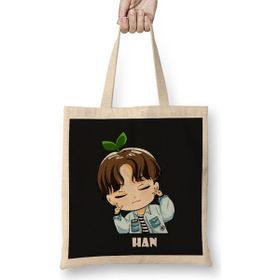 Humuts Stray Kids Felix Chibi Bez Uzun Saplı Açık Bej Rengi Çanta
