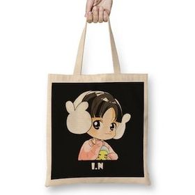 Humuts Stray Kids Hyunjin Chibi Bez Uzun Saplı Açık Bej Rengi Çanta