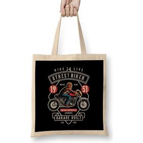 Humuts Streetbiker Custom Motorcycle Bez Uzun Saplı Açık Bej Rengi Çanta