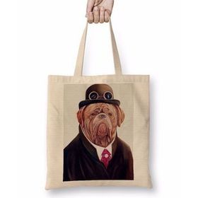 Humuts Süslü Pug Köpek Bez Çanta