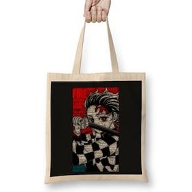 Humuts Tanjirō Kamado Demon Slayer Kimetsu No Yaiba 02 Bez Uzun Saplı Açık Bej Rengi Çanta