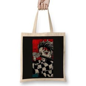 Humuts Tanjirō Kamado Demon Slayer Kimetsu No Yaiba 02 Bez Uzun Saplı Açık Bej Rengi Çanta