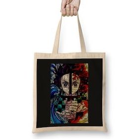 Humuts Tanjirō Kamado Demon Slayer Kimetsu No Yaiba Bez Uzun Saplı Açık Bej Rengi Çanta