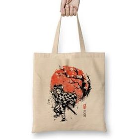 Humuts Tanjiro Demon Slayer Kimetsu No Yaiba Anime Bez Uzun Saplı Açık Bej Rengi Çanta