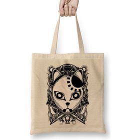 Humuts Tanjiro Kamado Engraving Demon Slayer Mask Dark Bez Uzun Saplı Açık Bej Rengi Çanta
