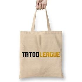 Humuts Tatooleague Logo Preto Bez Uzun Saplı Açık Bej Rengi Çanta