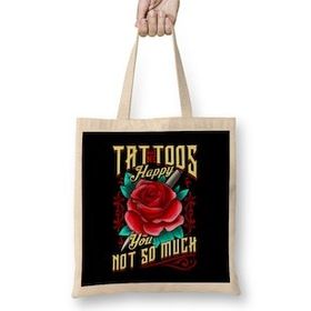 Humuts Tattoo Artist Just The Tip I Promise Pun Bez Uzun Saplı Açık Bej Rengi Çanta