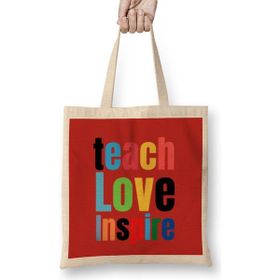 Humuts Teacher Learning Inspire Science Student School Inspirational Bez Uzun Saplı Açık Bej Rengi Çanta