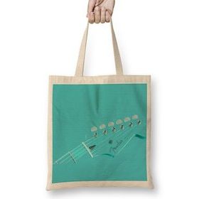 Humuts Teal Fender Guitar Bez Uzun Saplı Açık Bej Rengi Çanta