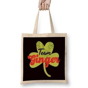 Humuts Team Ginger Redhead Shamrock Irish Red Orange Hair Haired Bez Uzun Saplı Açık Bej Rengi Çanta