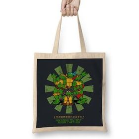 Humuts Teenage Mutant Ninja Turtles Retro Japanese Bez Uzun Saplı Açık Bej Rengi Çanta