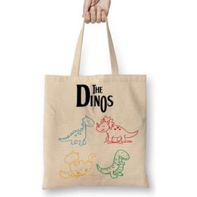 Humuts The Dinos White Dinozorlar Bez Kadın Günlük Çanta