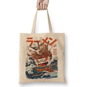 Humuts The Great Ramen Off Kanagawa Bez Uzun Saplı Açık Bej Rengi Çanta