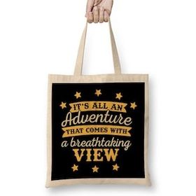 Humuts The Greatest Showman Adventure With A Breathtaking View Quote Bez Uzun Saplı Açık Bej Rengi Çanta