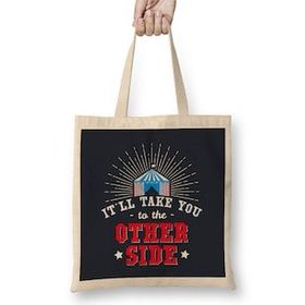 Humuts The Greatest Showman The Other Side Quote Big Top Bez Uzun Saplı Açık Bej Rengi Çanta