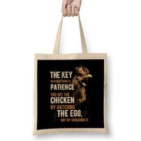 Humuts The Key Is To Patience Chicken Bez Uzun Saplı Açık Bej Rengi Çanta