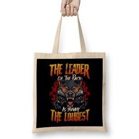 Humuts The Leader Of The Pack Is Never The Loudest Wolf Bez Uzun Saplı Açık Bej Rengi Çanta