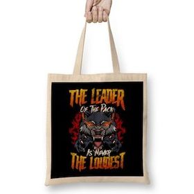 Humuts The Leader Of The Pack Is Never The Loudest Wolf Bez Uzun Saplı Açık Bej Rengi Çanta