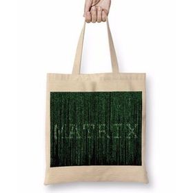 Humuts The Matrix Kod Yağmuru Bez Uzun Saplı Açık Bej Rengi Çanta